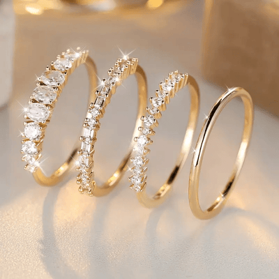 Anna™ | Elegante Anello in Zirconia Dorata 14K