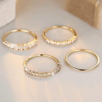 Anna™ | Elegante Anello in Zirconia Dorata 14K