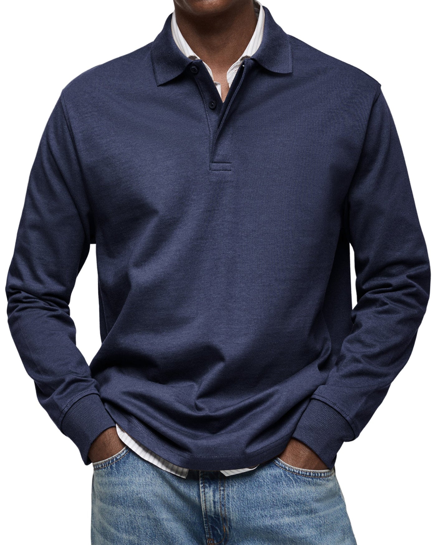 Elegante Polo Uomo con Maniche Lunghe - Stile Classico