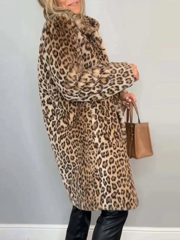 Giulia™ | Cappotto Donna Lungo Morbido con Stampa Leopardata 1