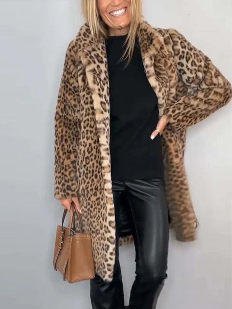 Giulia™ | Cappotto Donna Lungo Morbido con Stampa Leopardata 2