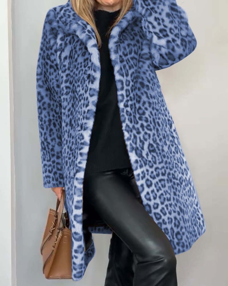 Giulia™ | Cappotto Donna Lungo Morbido con Stampa Leopardata 4