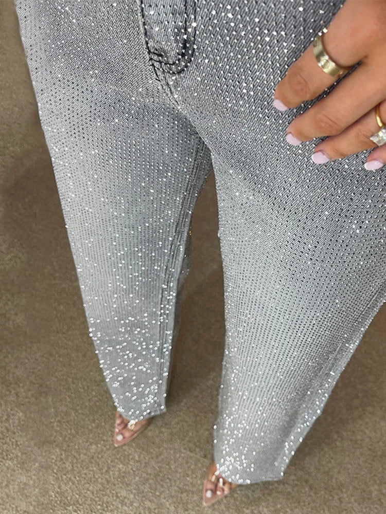 Glamour Denim Pants | Jeans Donna Con Strass