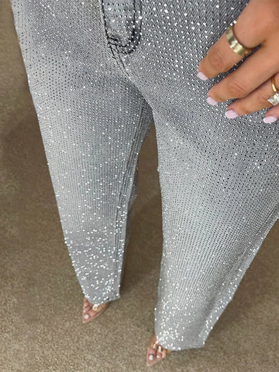 Glamour Denim Pants | Jeans Donna Con Strass