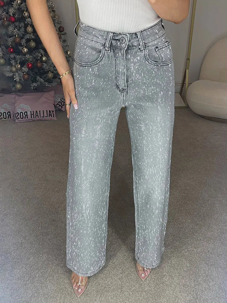 Glamour Denim Pants | Jeans Donna Con Strass