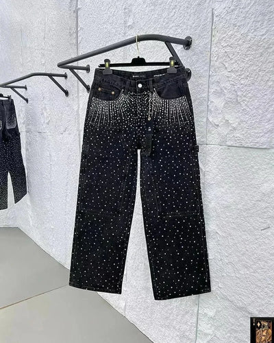 Pantaloni Larghi Donna | Jeans Larghi con Paillettes