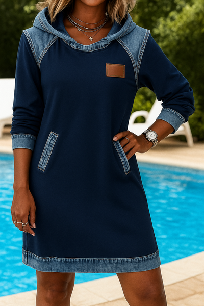 Sofia™ | Abito Donna con Cappuccio in Denim Touch Elegante