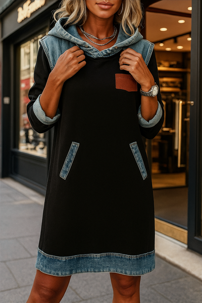 Sofia™ | Abito Donna con Cappuccio in Denim Touch Elegante