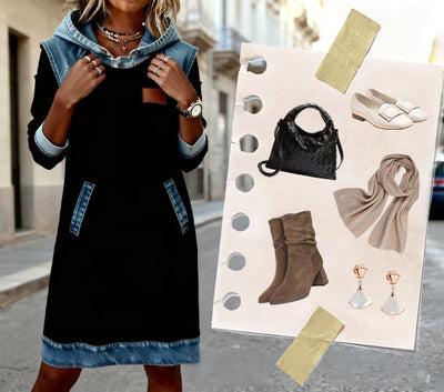 Sofia™ | Abito Donna con Cappuccio in Denim Touch Elegante
