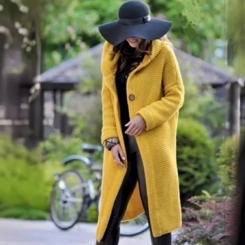 Sofia™ | Cardigan Lungo Donna Elegante con Cappuccio