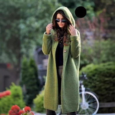 Sofia™ | Cardigan Lungo Donna Elegante con Cappuccio
