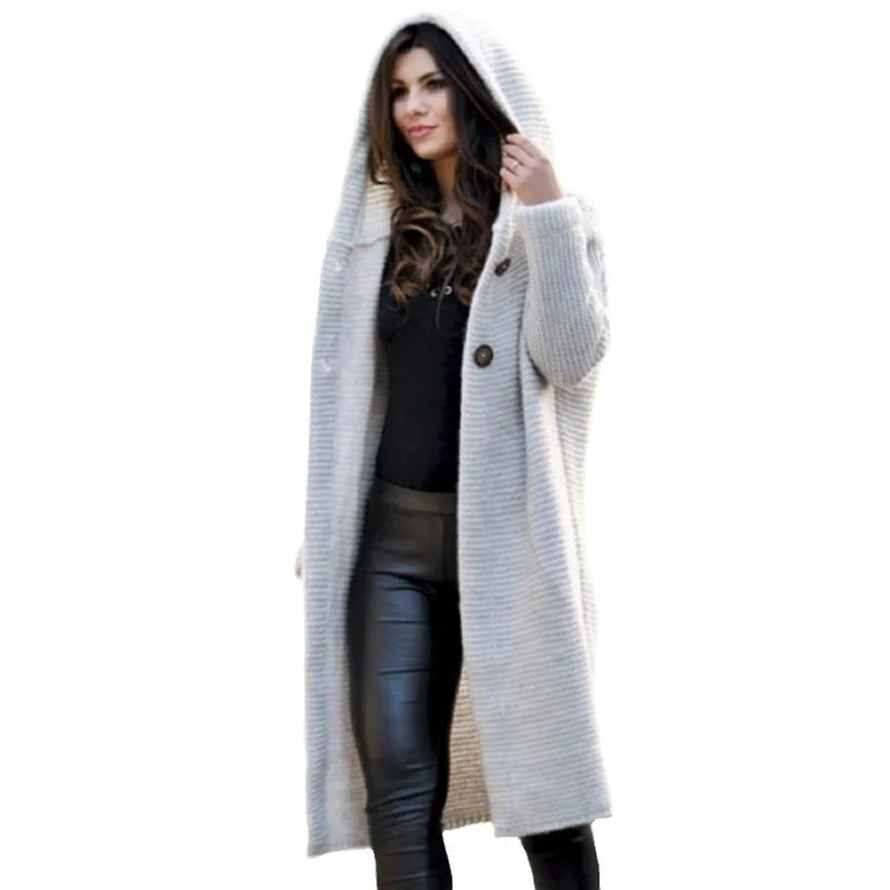 Sofia™ | Cardigan Lungo Donna Elegante con Cappuccio