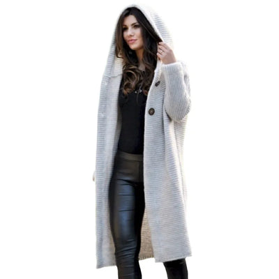 Sofia™ | Cardigan Lungo Donna Elegante con Cappuccio