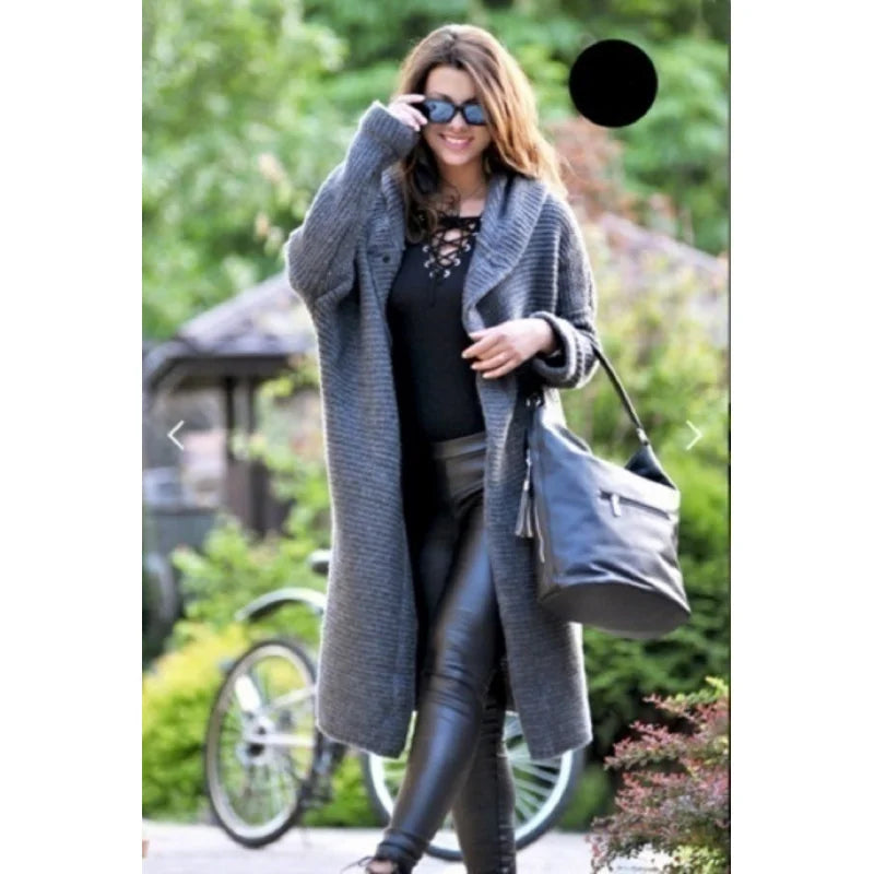 Sofia™ | Cardigan Lungo Donna Elegante con Cappuccio