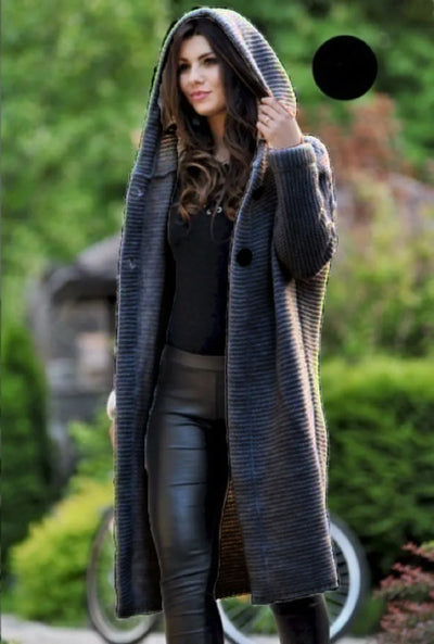 Sofia™ | Cardigan Lungo Donna Elegante con Cappuccio