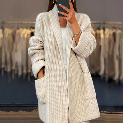 Sofia™ | Cardigan Lungo Donna Elegante con Tasche in Tessuto Morbido