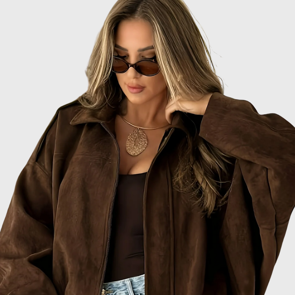 Sofia™ | Giacca Pelle Donna Corta Scamosciata