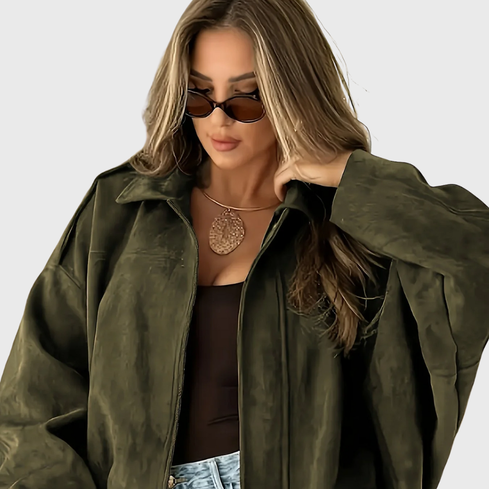 Sofia™ | Giacca Pelle Donna Corta Scamosciata