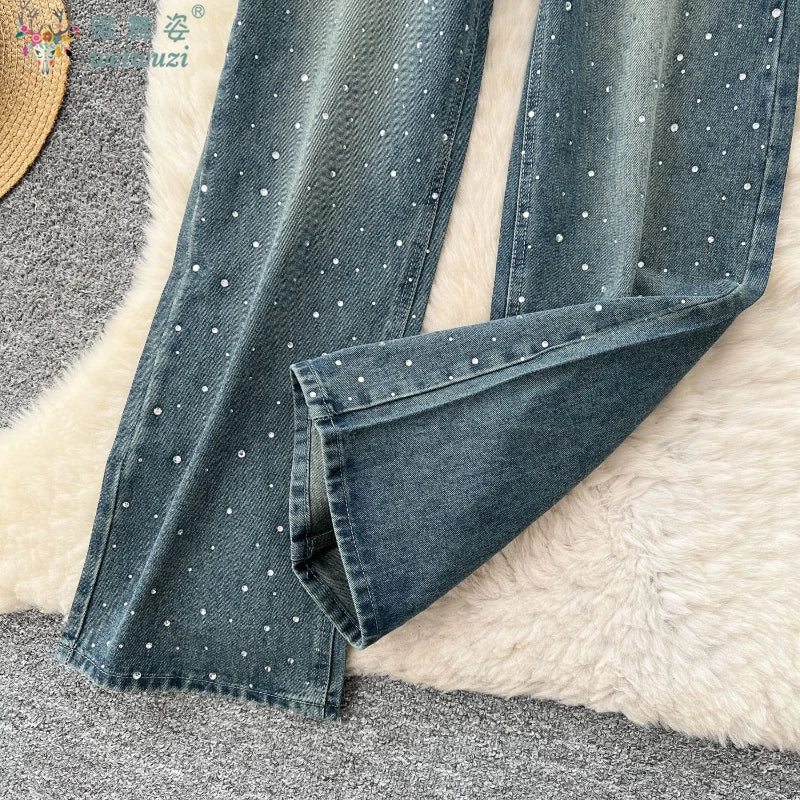 Sofia™ | Pantaloni Donna in Denim a Gamba Larga Eleganti