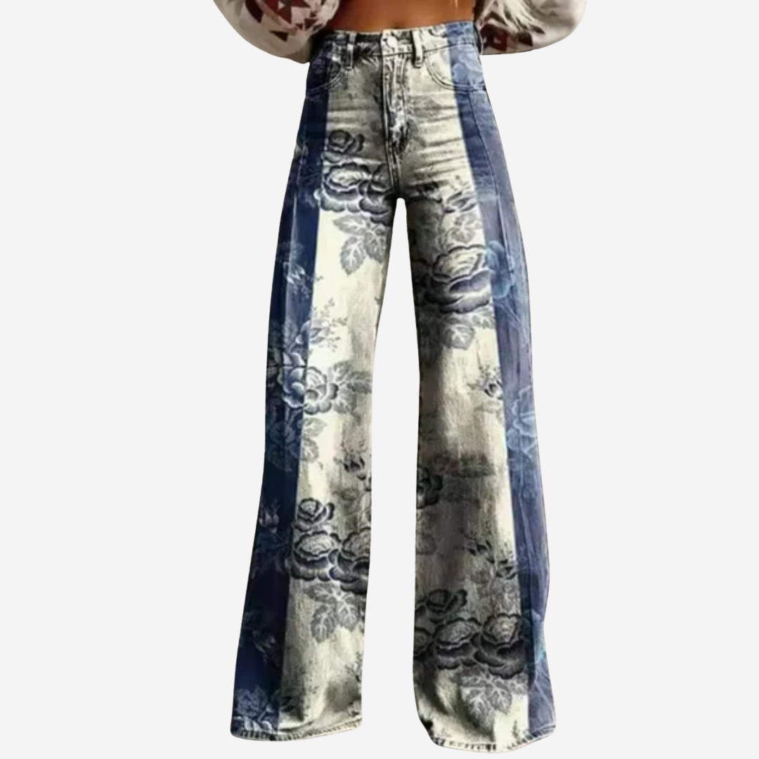 Sofia™ | Pantaloni Vintage Eleganti con Stampa Unica 0